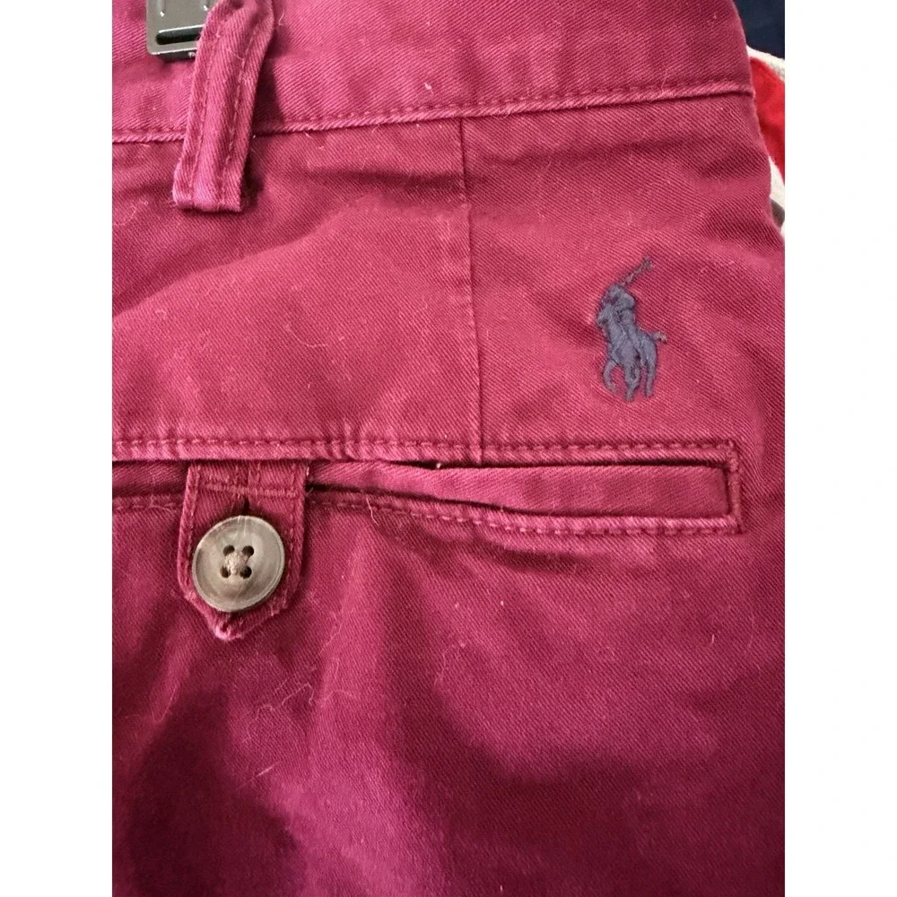 Polo Ralph Lauren The Polo Chino Pants Men's 38x32 Burgundy Stretch Straight Fit